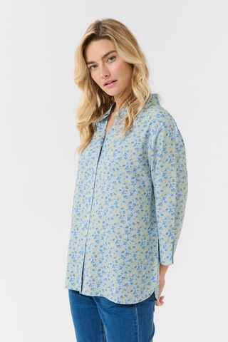 Chemisier 'Tiah' Cream en bleu