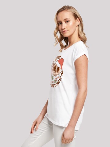 T-shirt 'Dead inside but jolly AF Christmas' F4NT4STIC en blanc