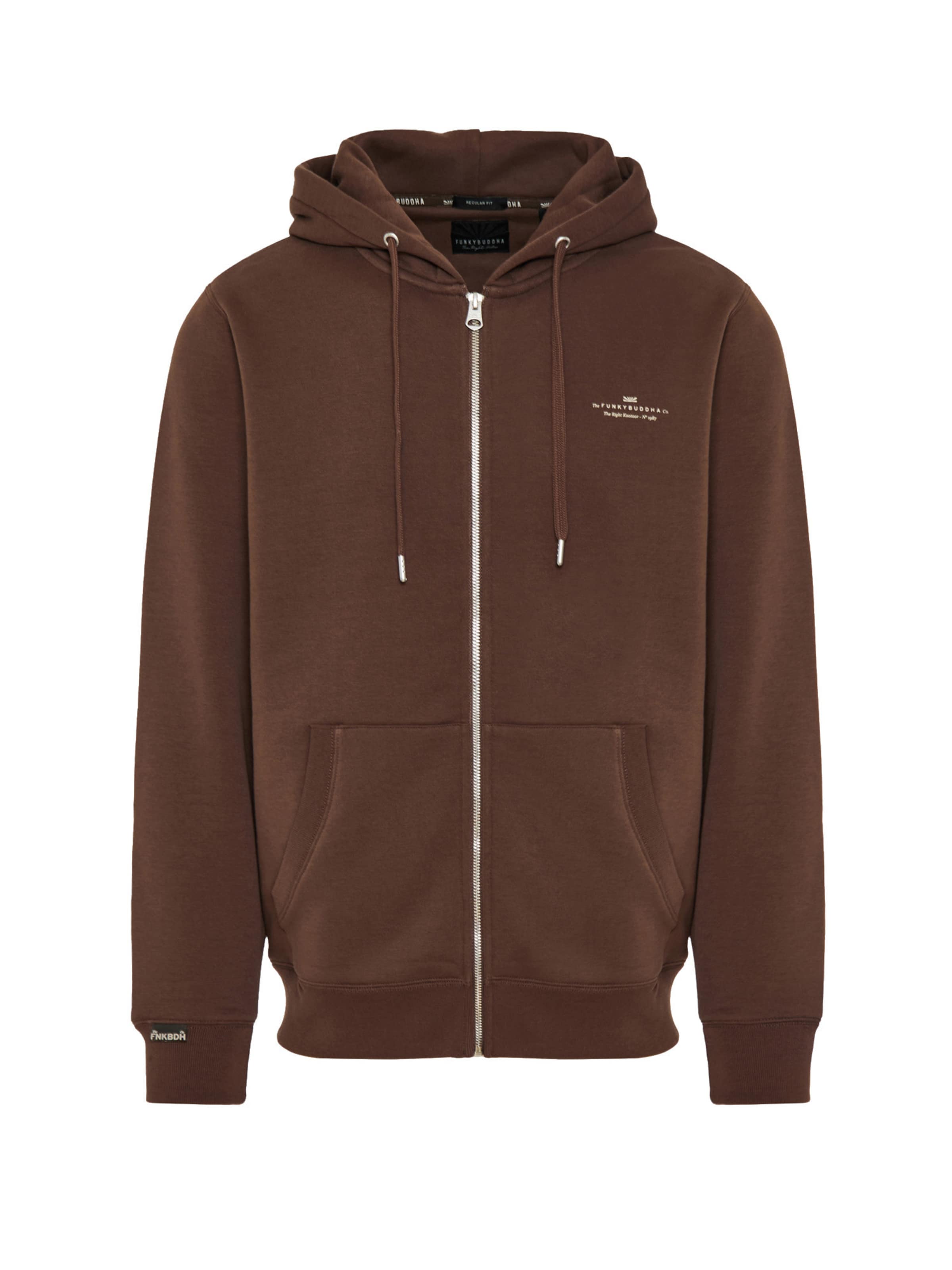 Giacca di felpa di Funky Buddha in marrone: frontale