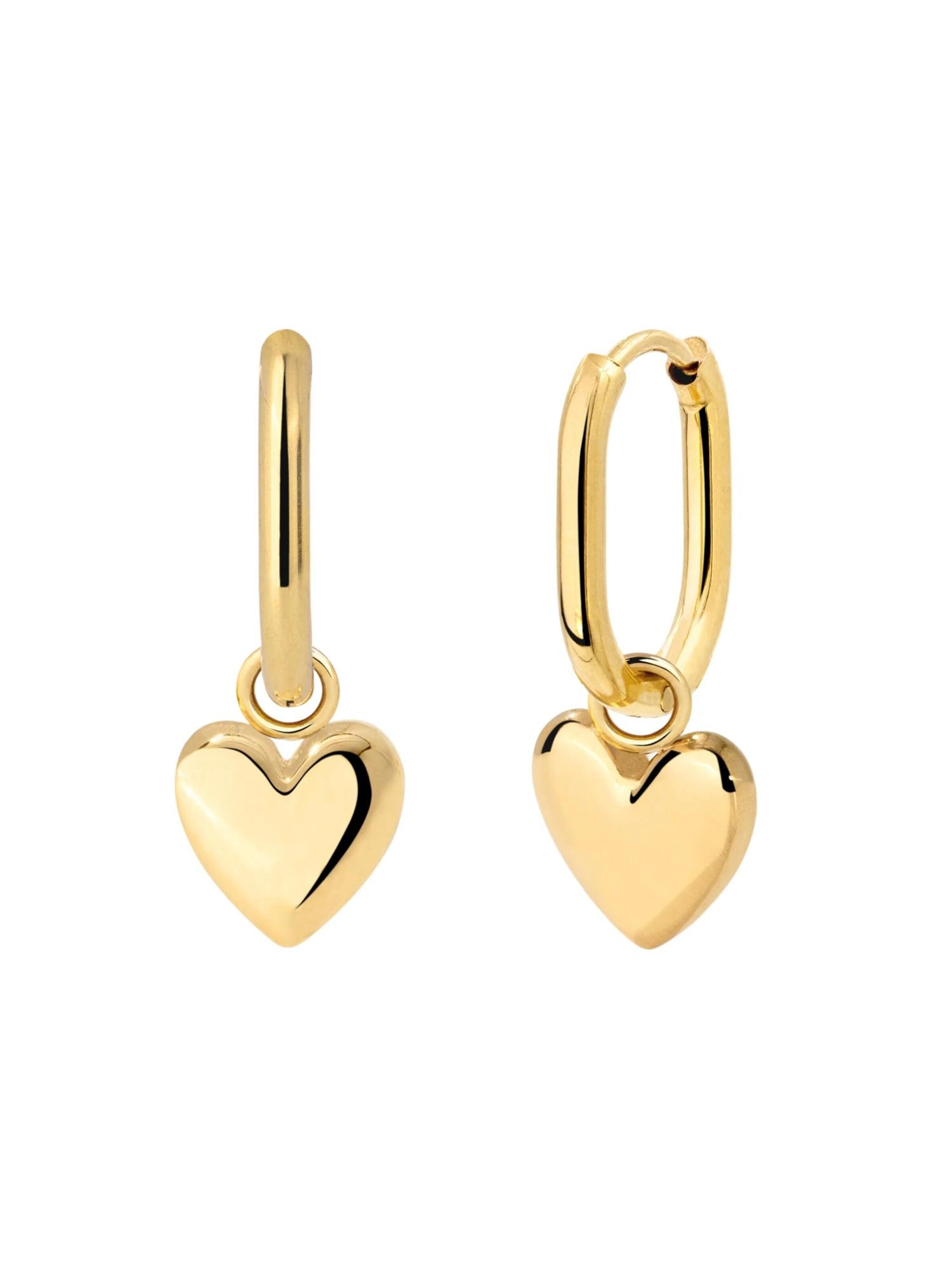 Luamaya Earrings 'Lovely Heart Oval Hoop Set Baby' in Gold: front