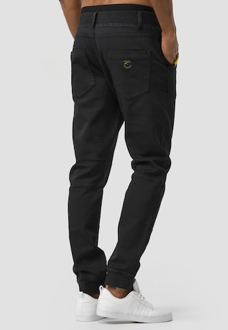 INDICODE JEANS Tapered Pants 'Zannes' in Black
