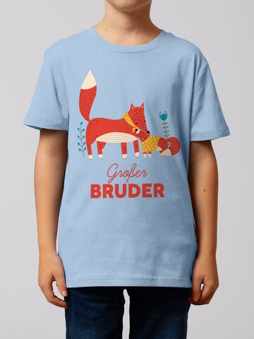 T-Shirt 'Fuchs Großer Bruder' watabout.kids en bleu