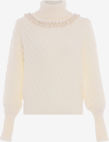 Pull-over faina en blanc : devant