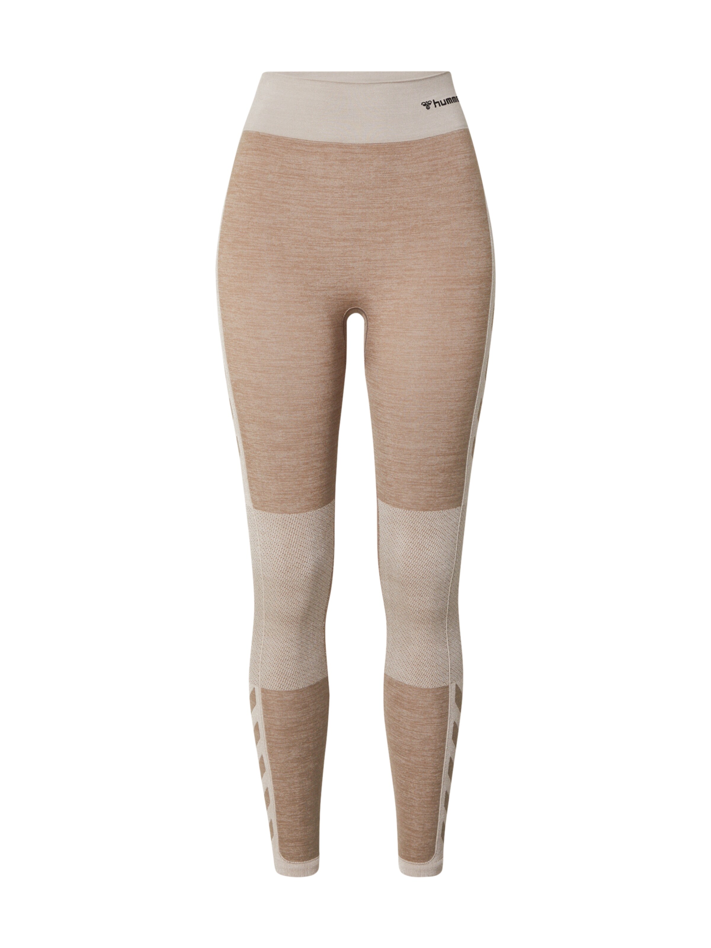 Hummel Skinny Sporthose in Beige: Vorderseite