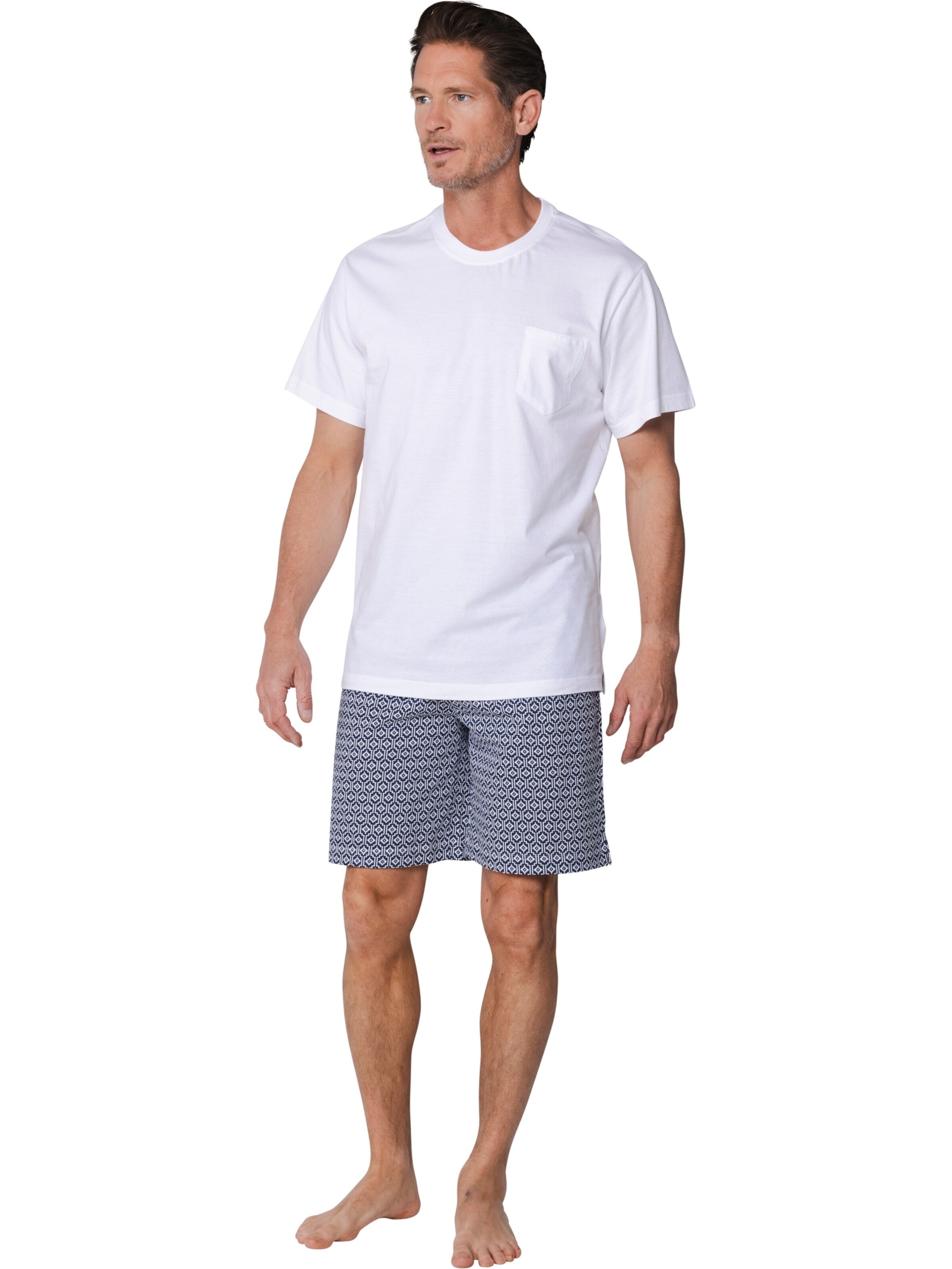 Pastunette Pyjama kort 'Shortama round neck' in Wit: voorkant