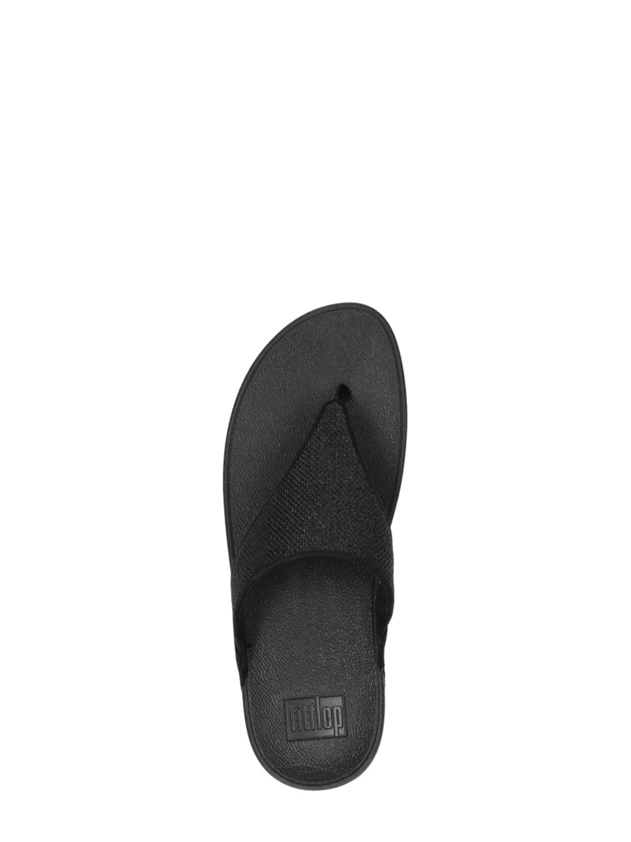 FitFlop Teenslipper 'Lulu Shimmerglitz Toe-Post' in Zwart