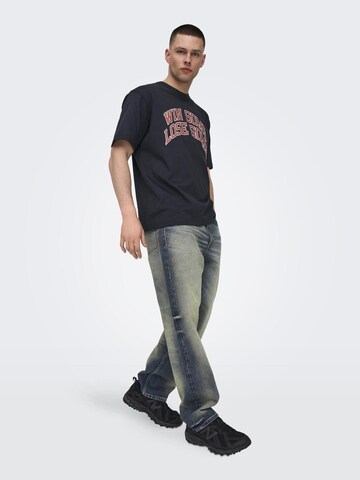 Only & Sons Wide leg Jeans 'FADE' in Blauw