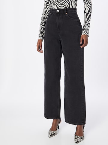 Wide leg Jeans de la Monki pe negru: față