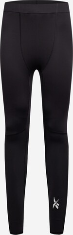 Skinny Pantaloni sport de la Reebok pe negru: față