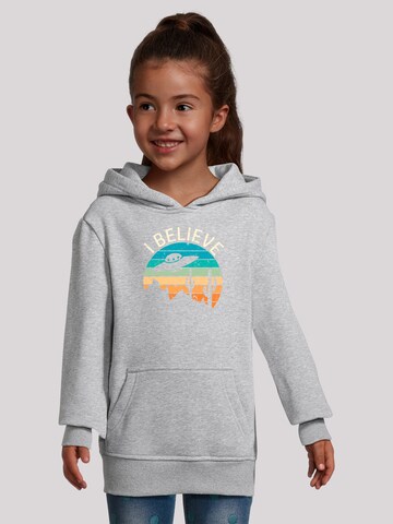 Sweat-shirt 'I Believe UFO Alien Sonnenuntergang' F4NT4STIC en gris : devant