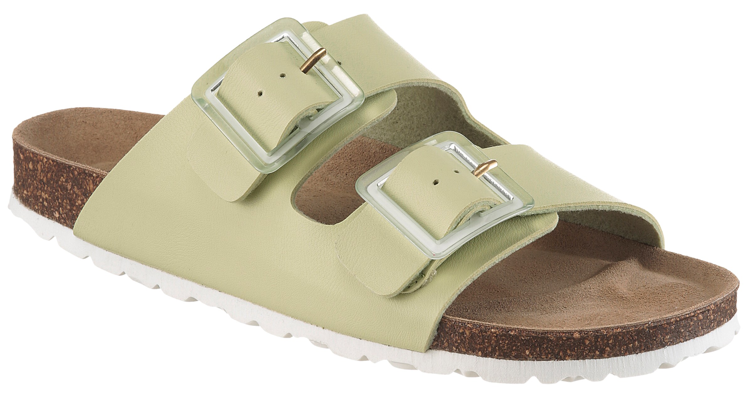 Aniston Mules in Green: front