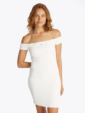 Tommy Jeans Jurk in Beige: voorkant