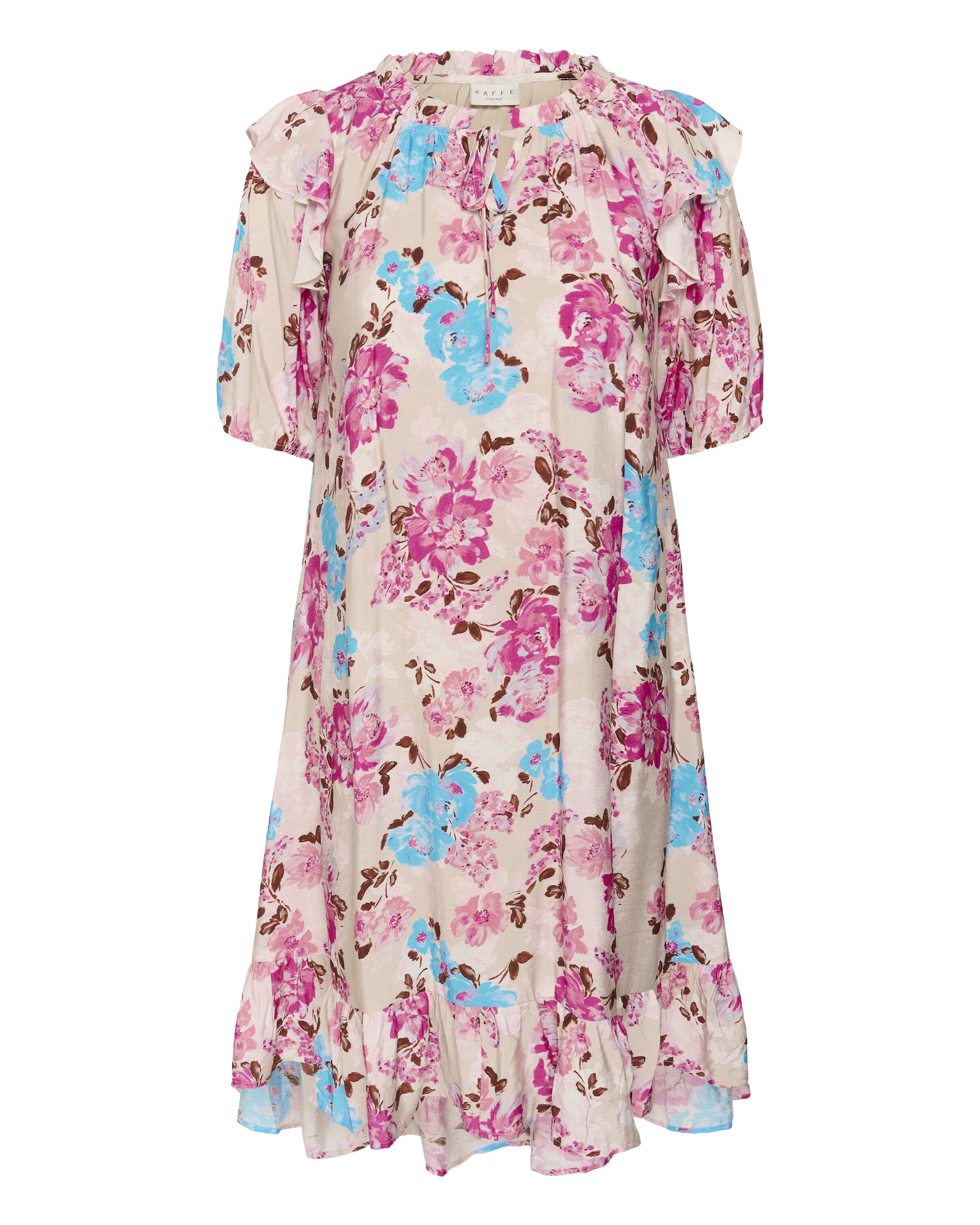 KAFFE CURVE Summer dress 'KCHayley' in 44 in Sky blue / Pink / Pastel pink / Light pink, Item view