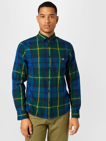 GANT - Ajuste regular Camisa en verde: frente