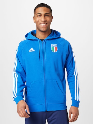 ADIDAS SPORTSWEAR Athletic Zip-Up Hoodie 'Italy ' in Blue: front