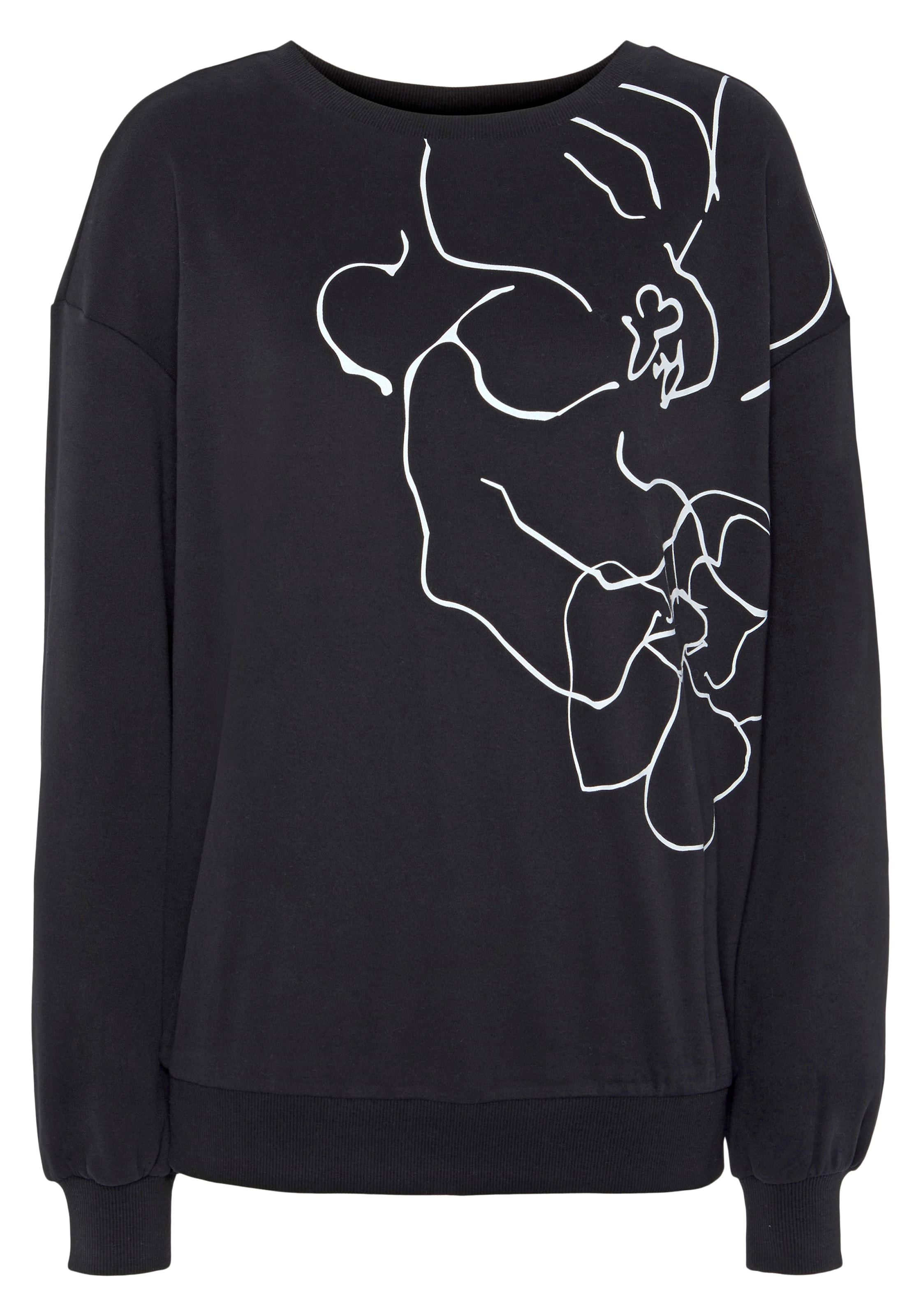 LASCANA Sweatshirt in Black: front