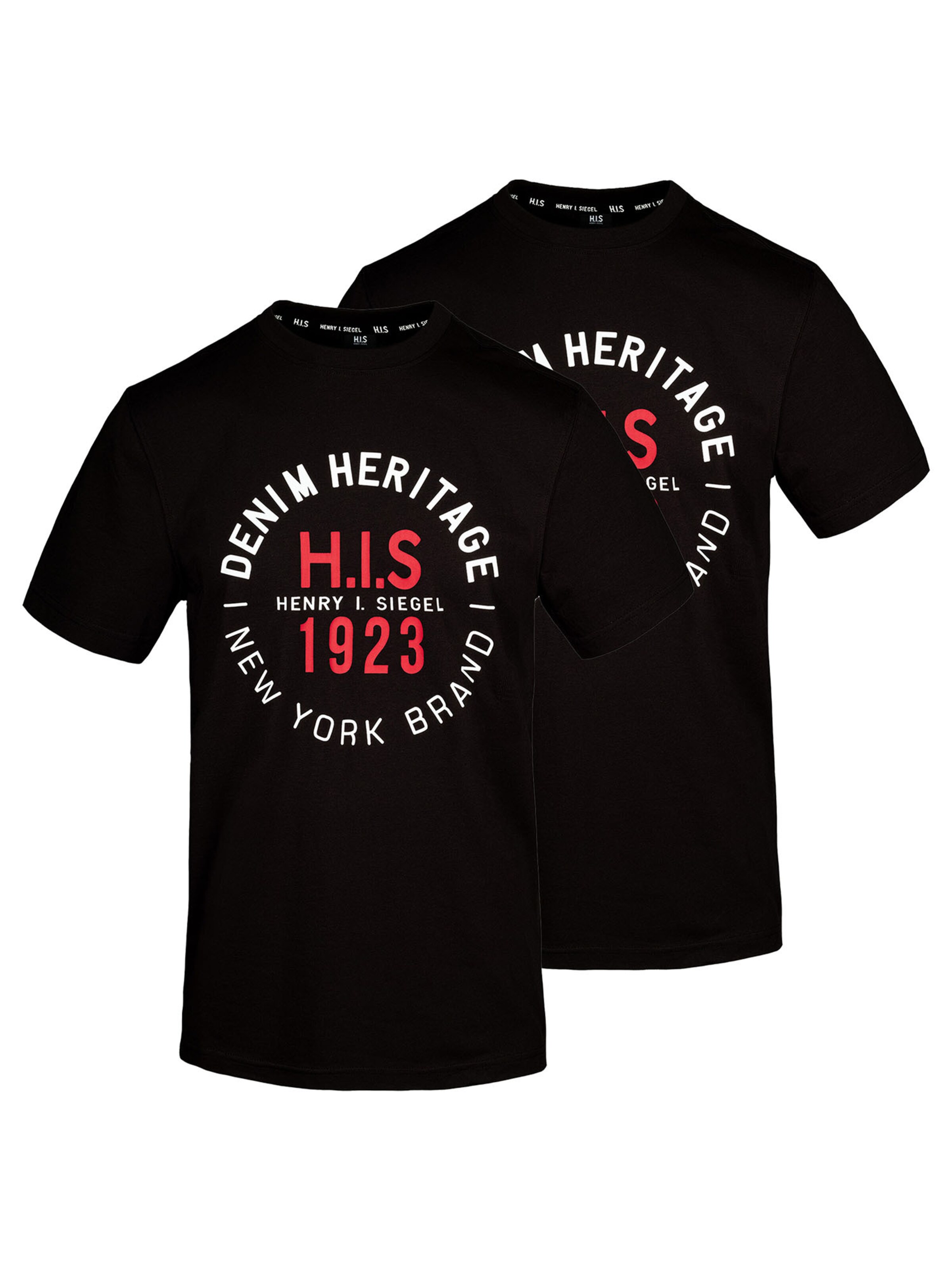 H.I.S Shirt ' Denim Heritage Big Logo ' in Black: front