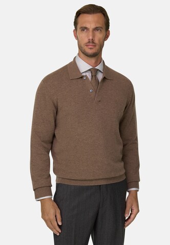 Boggi Milano Gebreid vest in Bruin: voorkant