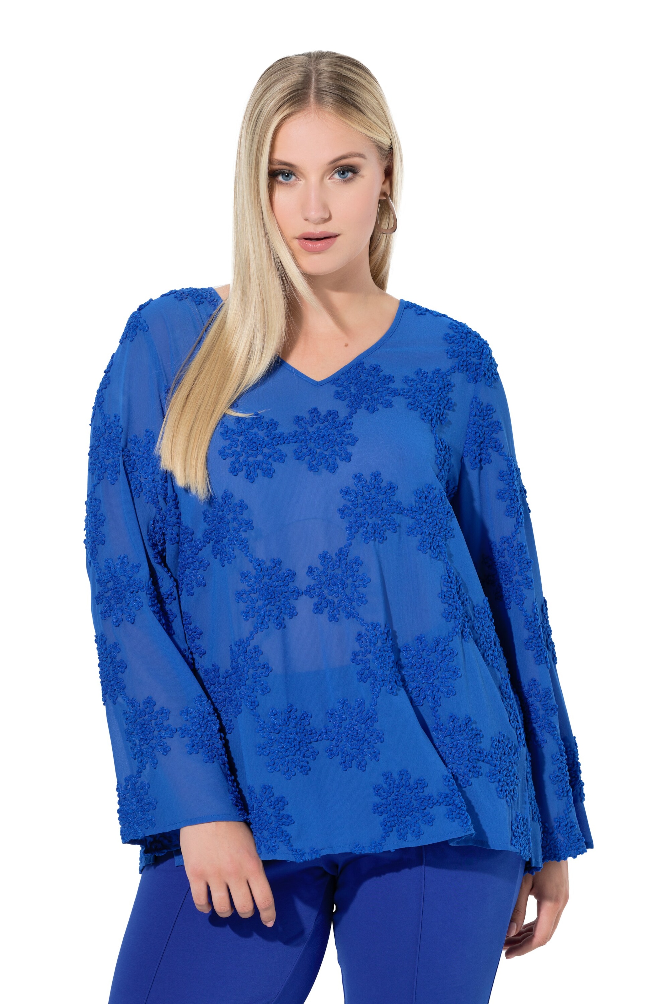 Ulla Popken Bluse in Blau: Vorderseite