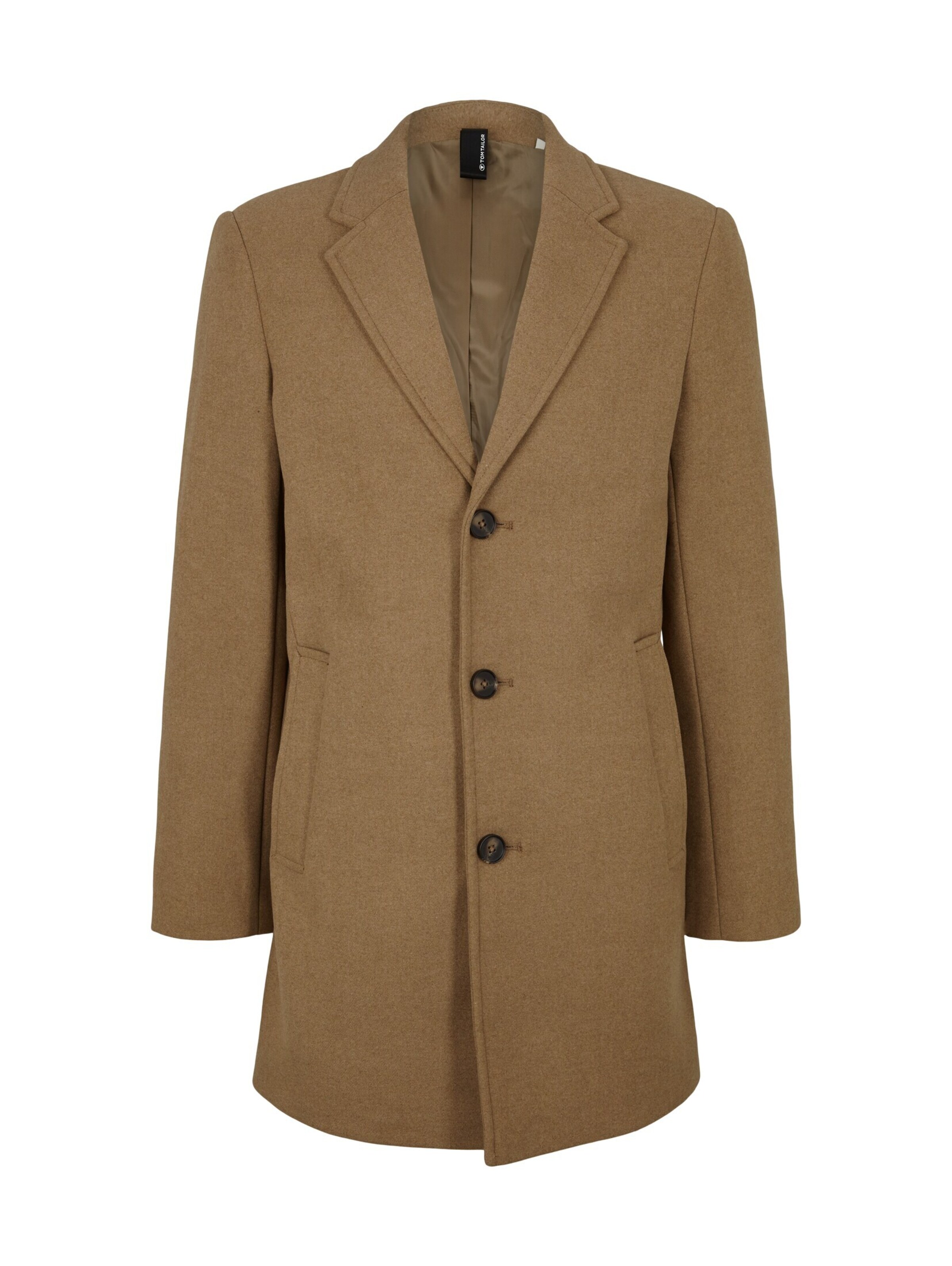 Tom Tailor Mantel Damen TOM TAILOR Damen Loose Fit Mantel – Lässiger Übergangs-Mantel Mit Nachhaltigem Wollanteil Brauner Mantel
