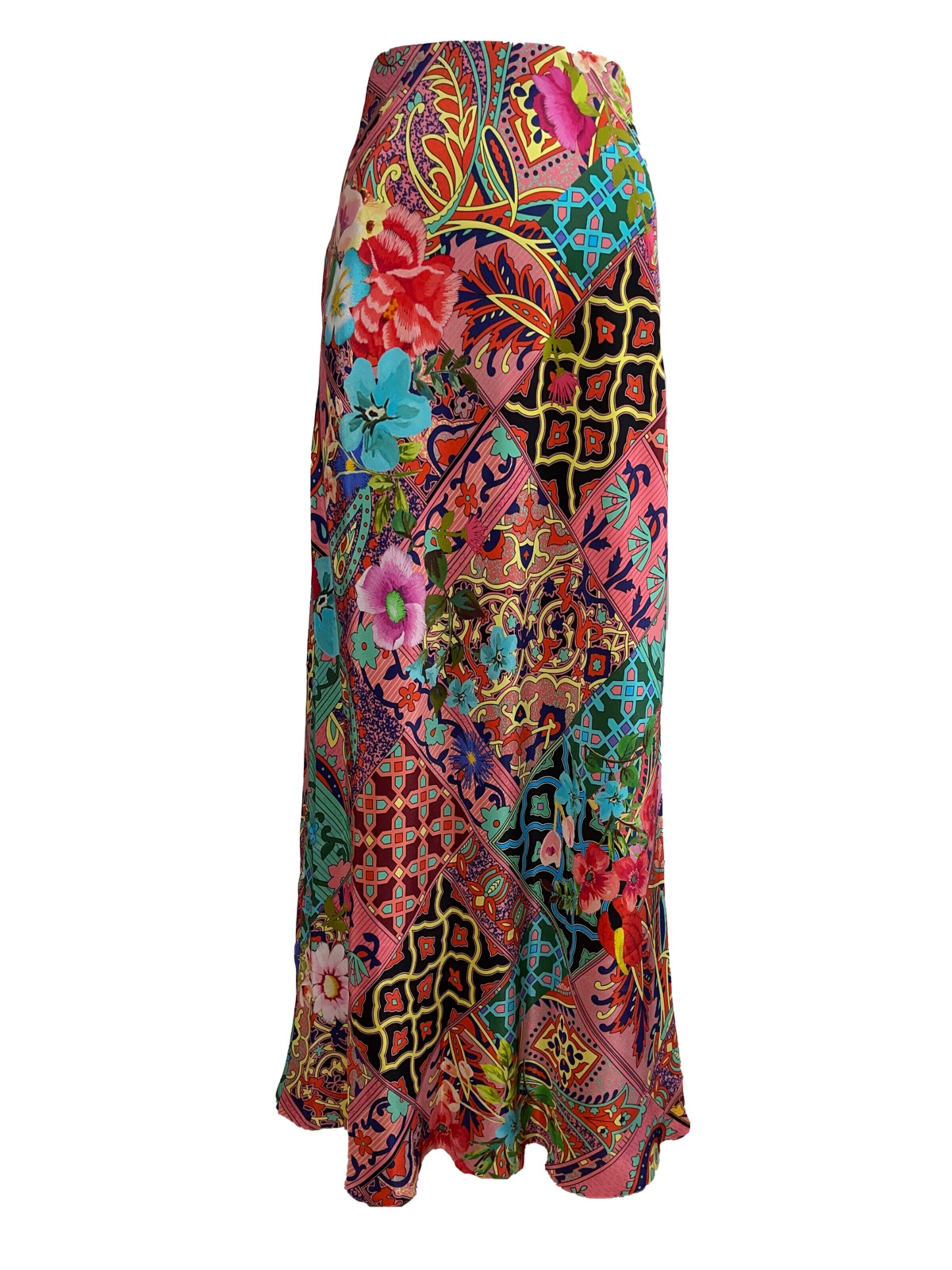 Introvertie VIENNA Rok 'Oia Bias Cut Silk Skirt' in Roze: voorkant