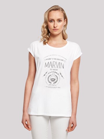 F4NT4STIC Shirt 'Looney Tunes Marvin The Martian Where's The Kaboom' in Wit: voorkant