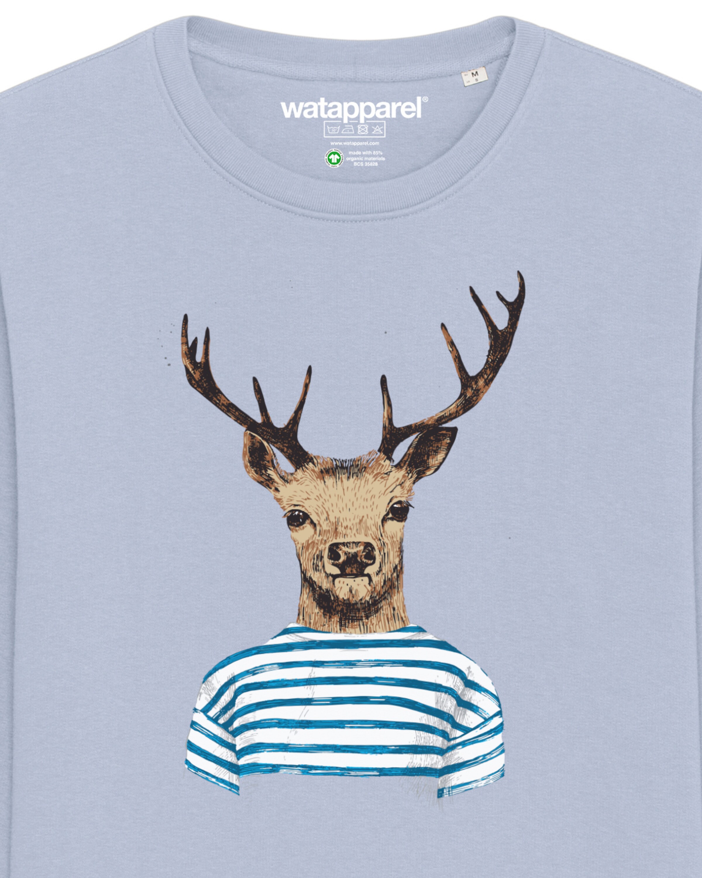 Watapparel Sweatshirt ' Hirsch ' in Blauw