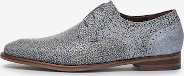 Floris van Bommel Veterschoen 'De Stapper 39' in Blauw: voorkant