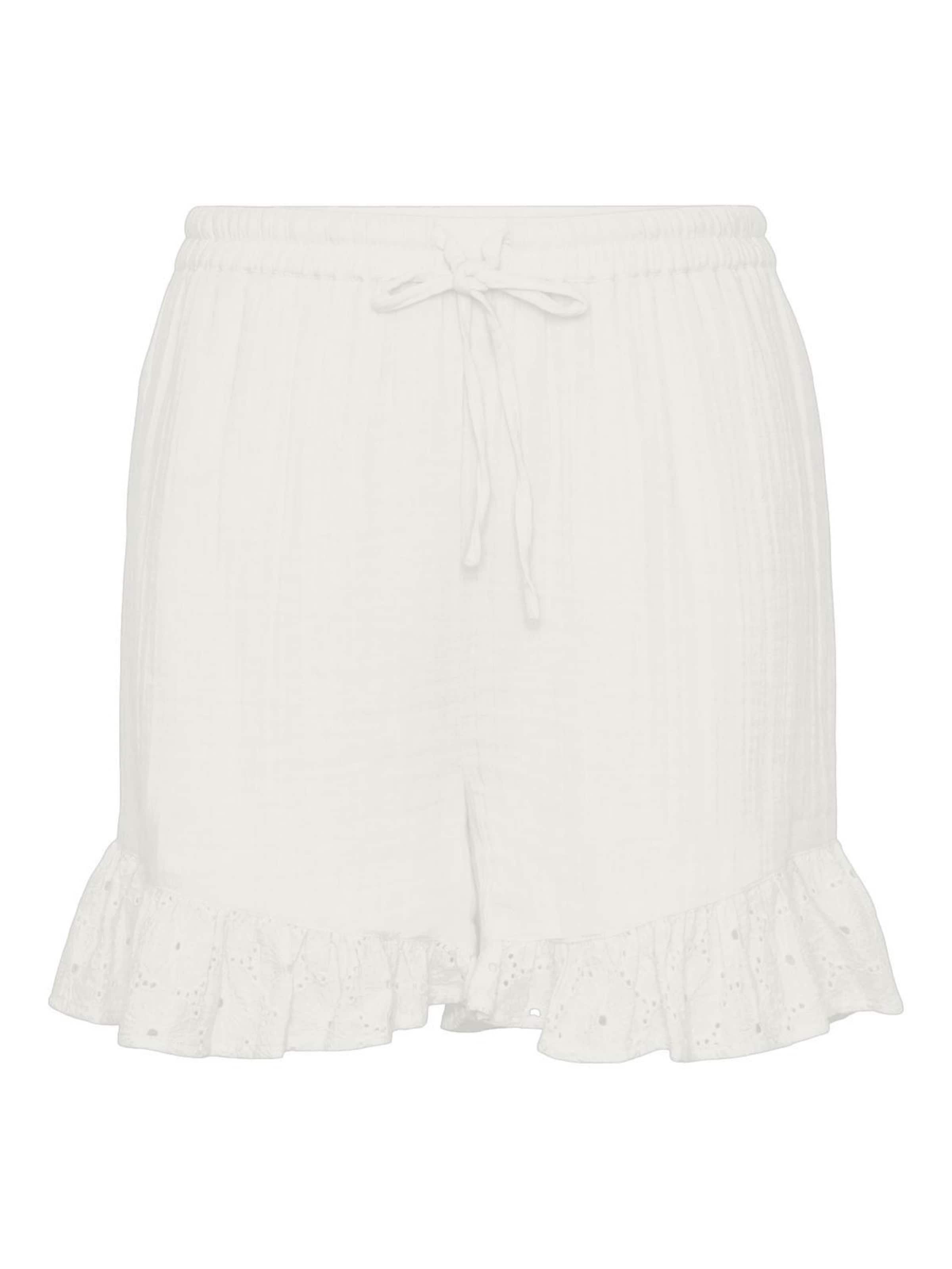 PIECES Loose fit Trousers 'KIARA' in White: front