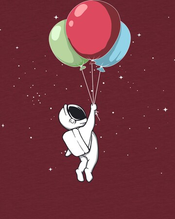 watabout.kids Shirt 'Little Balloon Astronaut' in Red