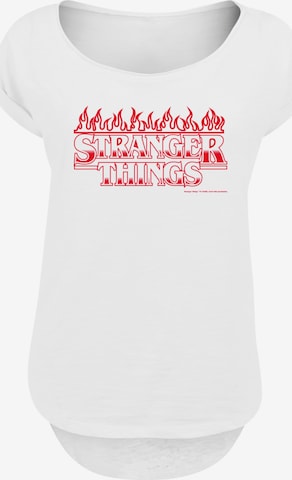 F4NT4STIC Shirt 'Stranger Things Flames Netflix TV Series' in White: front