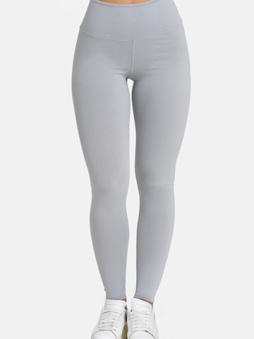 Evoni Slim fit Leggings 'aus Baumwolle mit hohem Bund' in Grey: front