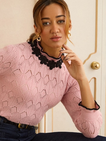 love & roses Свитер в Ярко-розовый