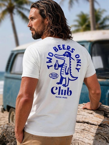 Neverless Shirt 'Two Beers only'‌‌‌‌ in Weiß