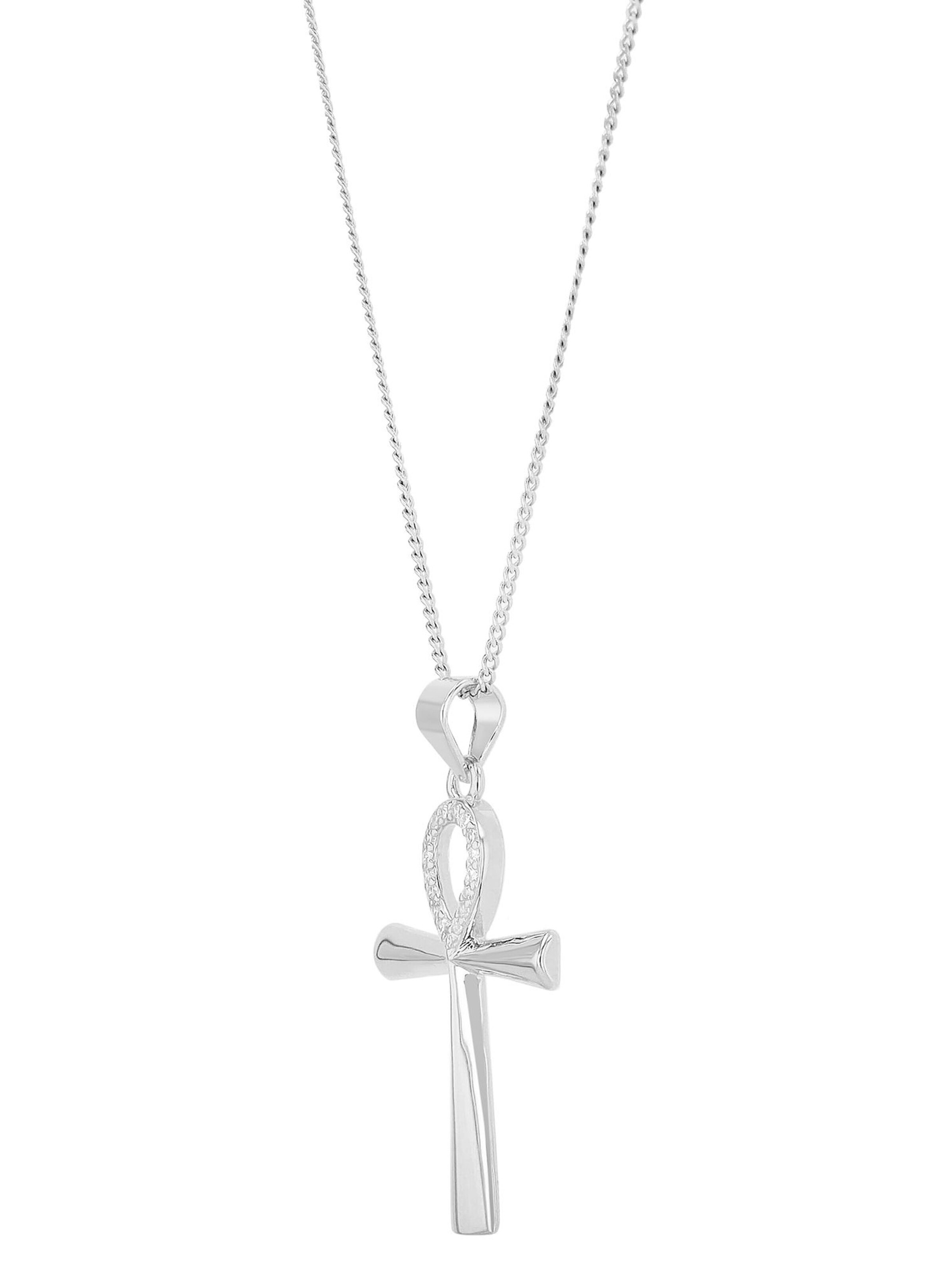 Akzent Pendant '"Ankh" aus 925 Sterlingsilber, rhodiniert, langlebig' in Silver: front