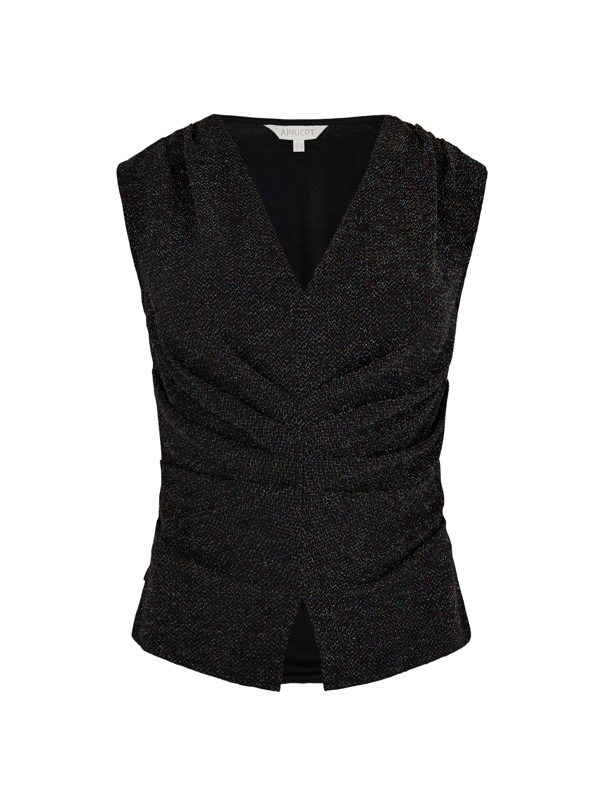 Apricot Top 'Sparkling Play Ruched' in Black: front