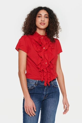 SAINT TROPEZ Blouse in Rood: voorkant