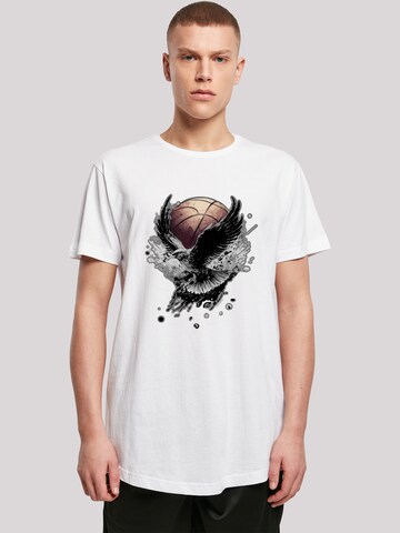 T-Shirt 'Basketball Adler' F4NT4STIC en blanc : devant
