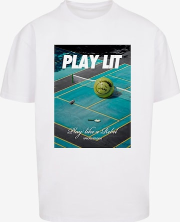 T-Shirt 'PlayLit' MT Upscale en blanc : devant