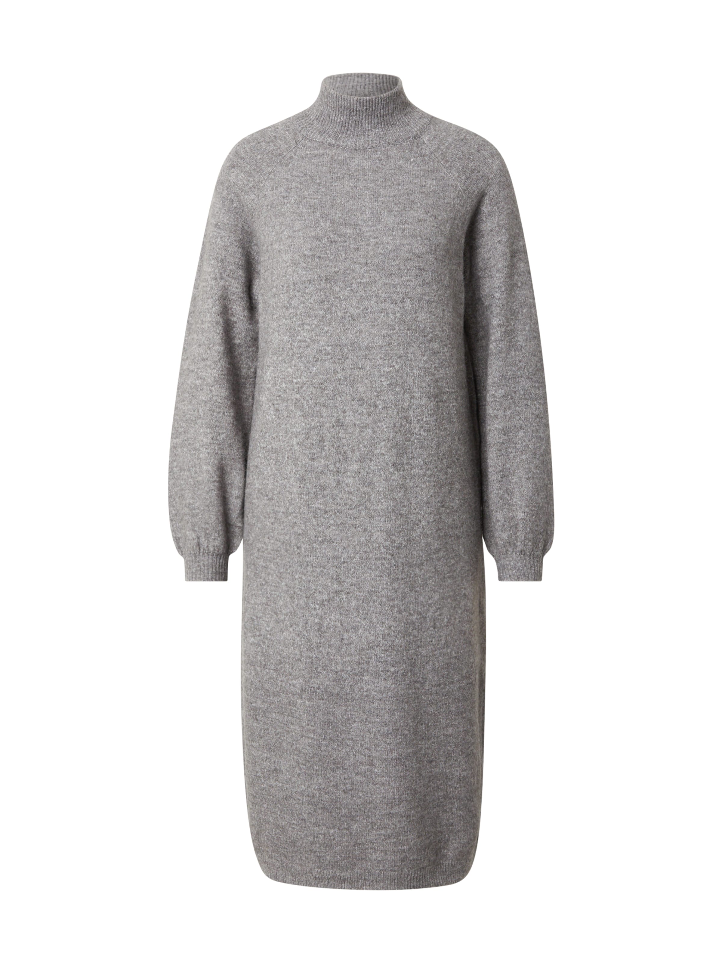 YAS Stickad klänning 'YASBalis' i grå: framsida