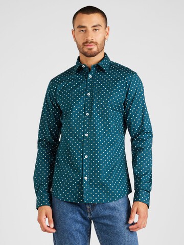 s.Oliver Slim Fit Hemd in Blau: Vorderseite