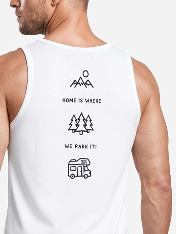 Neverless Shirt 'Minimalistic Camping'‌‌‌ in Weiß