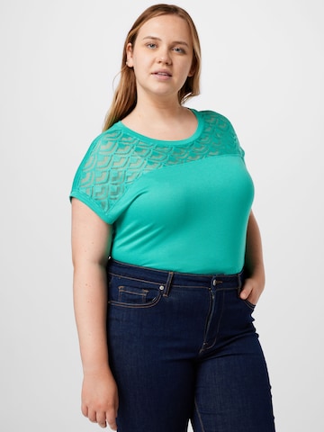 ONLY Carmakoma - Camiseta 'FLAKE' en verde: frente