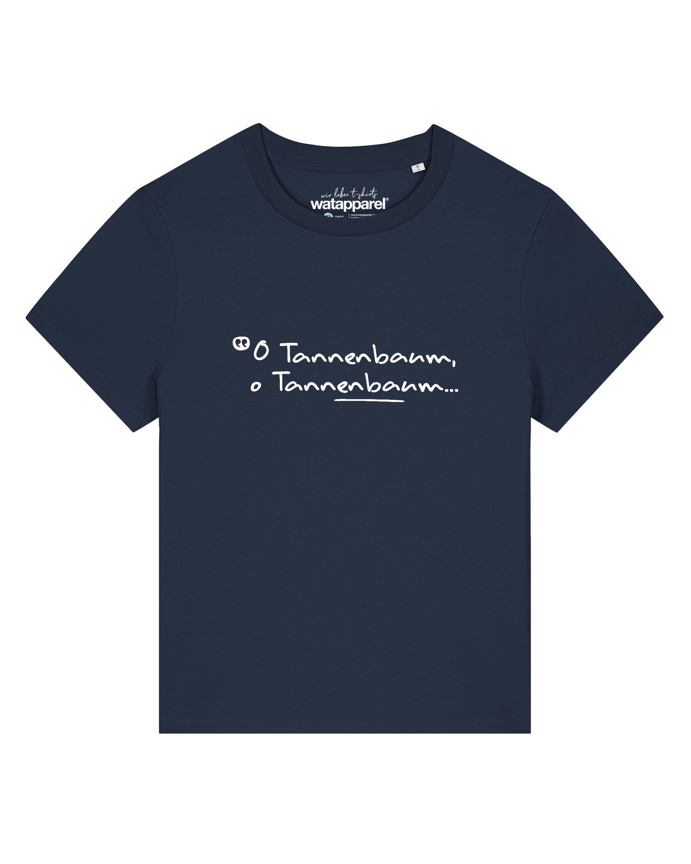 Maglietta 'O Tannenbaum' di Watapparel in blu: frontale