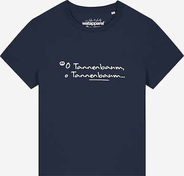 Maglietta 'O Tannenbaum' di Watapparel in blu: frontale
