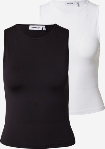 WEEKDAY Top in Black: front