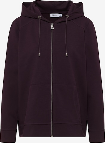 CECIL Zip-Up Hoodie in Purple: front