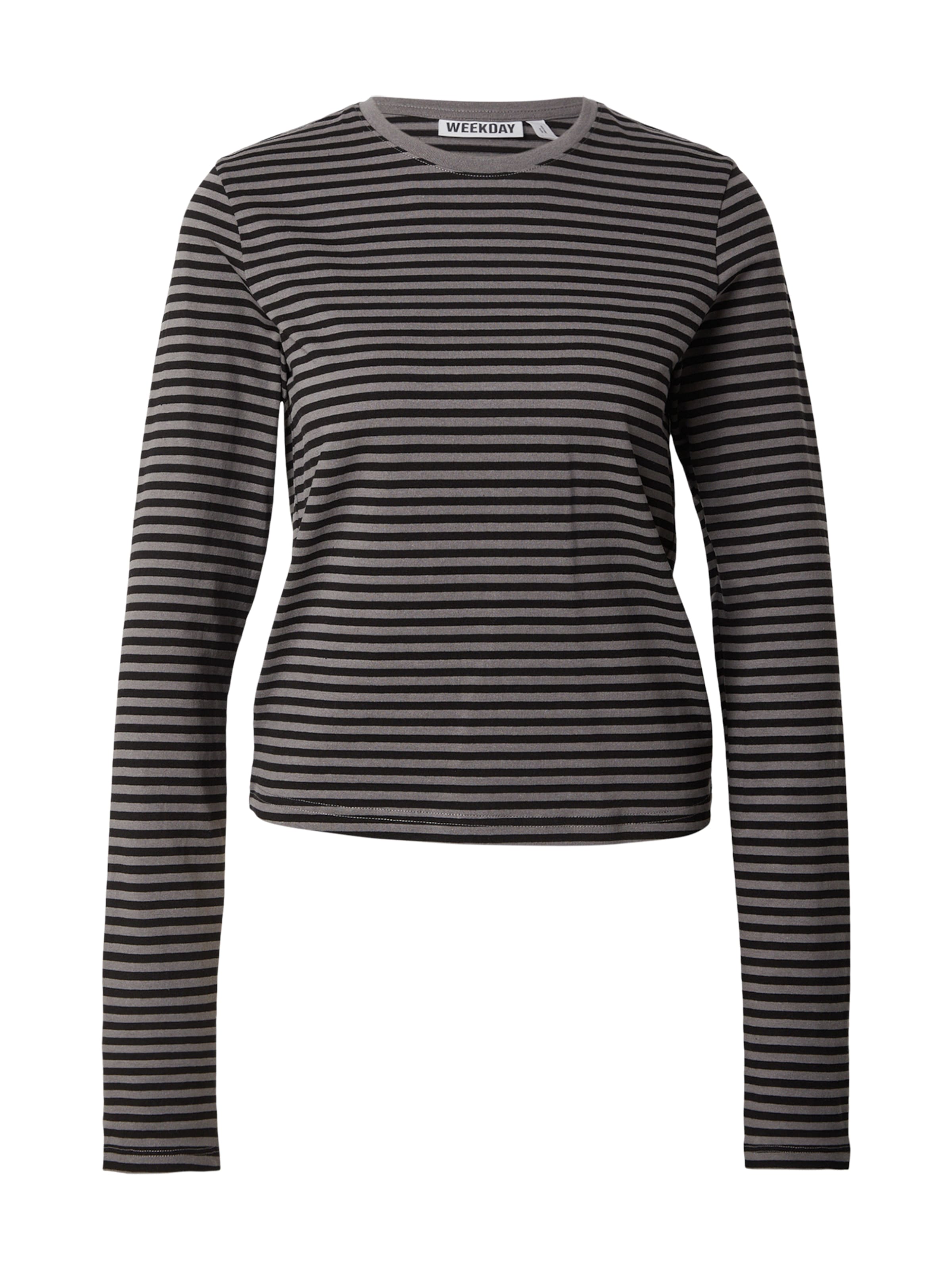 WEEKDAY T-shirt en gris / noir, Vue avec produit