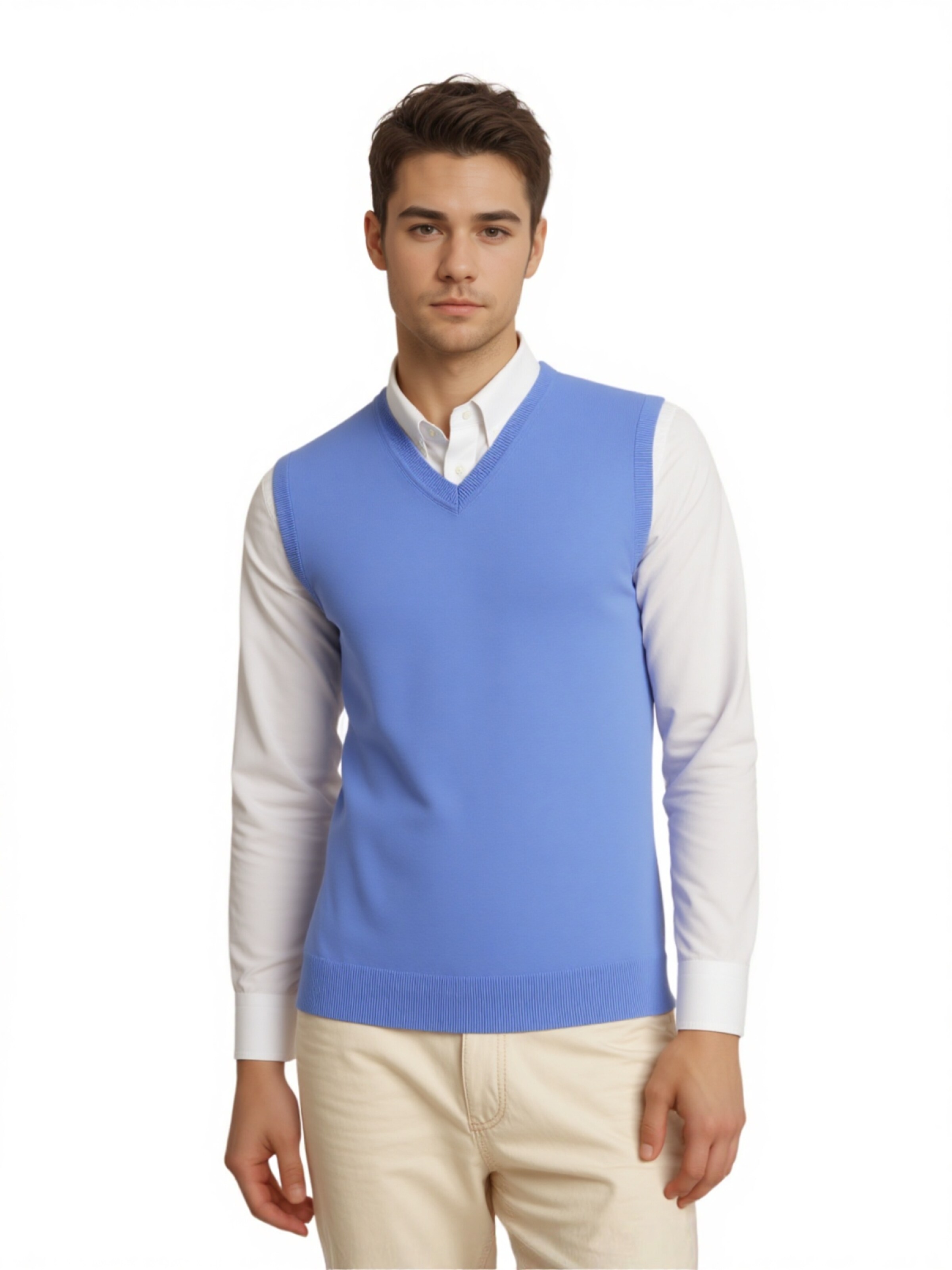 Canottiera di Ragman in blu: frontale