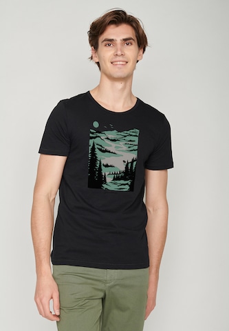 GREENBOMB Shirt 'Nature Lakeside' in Zwart: voorkant